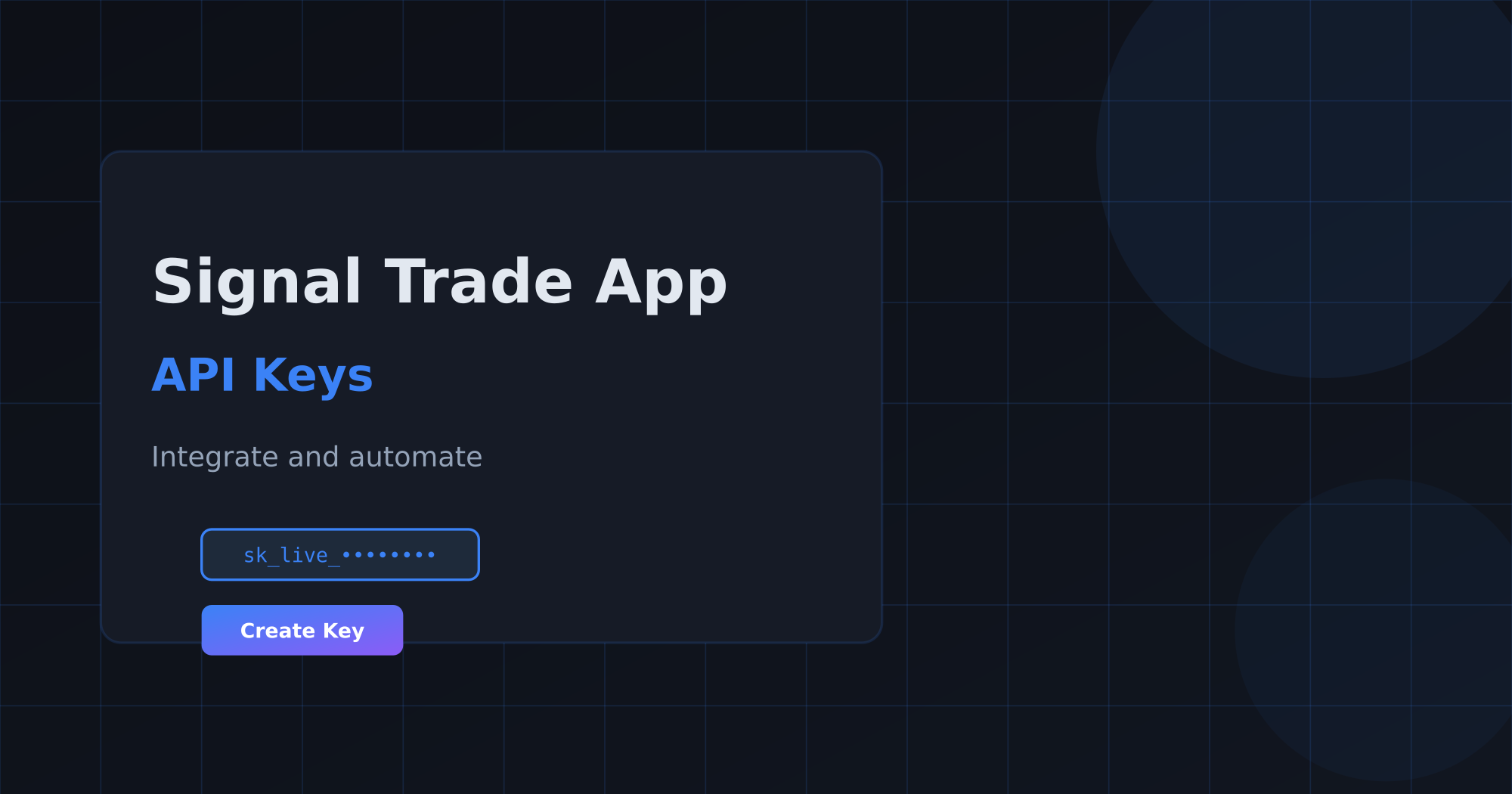 Signal Trade App API Keys Guide